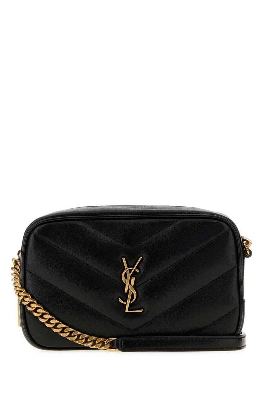 Saint Laurent Lou Leather Camera Crossbody Bag Black